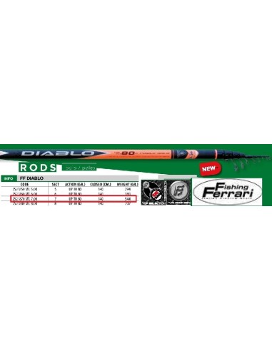 FISHING FERRARI DIABLO CANNA BOLO  WRAPP 80 GR. 
