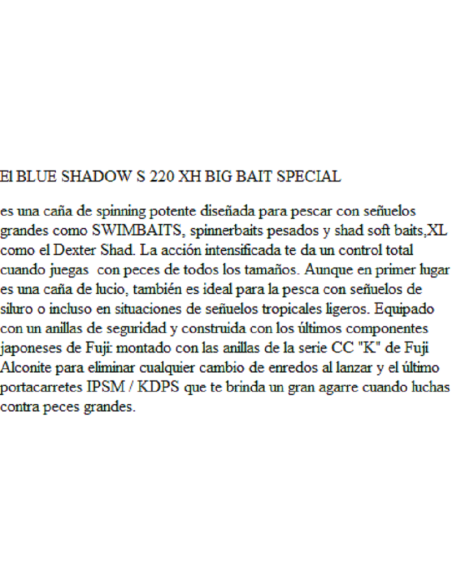 ILLEX  CANNA BLUE SHADOW S 220 XH BIG BAIT SPECIAL 