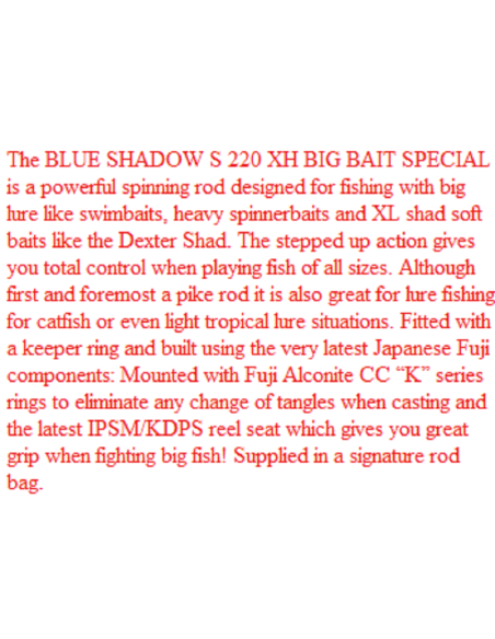 ILLEX ANGELRUTE BLUE SHADOW S 220 XH BIG BAIT SPECIAL 