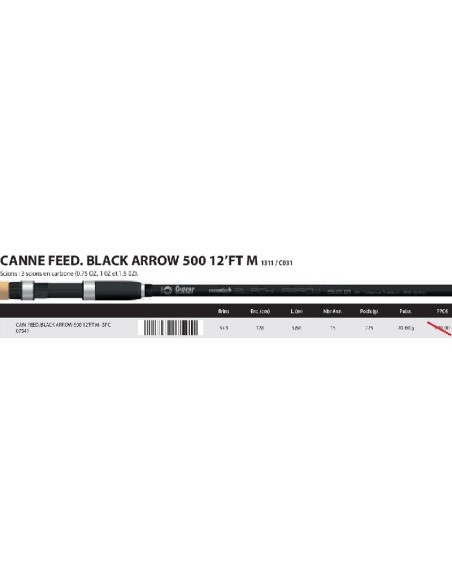 SENSAS FEEDER ROD BLACK ARROW 500
