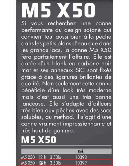 STARBAITS CANNE CARPE M5 X50 