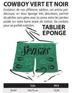 SENSAS DELANTAL TOALLA COWBOY VERDE Y NEGRO 2