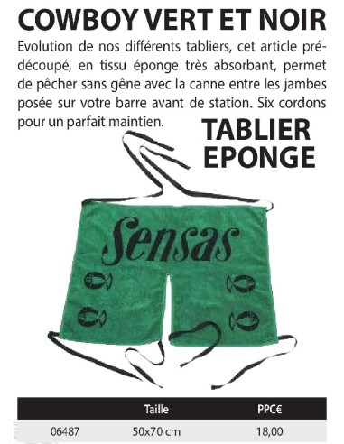 SENSAS DELANTAL TOALLA COWBOY VERDE Y NEGRO