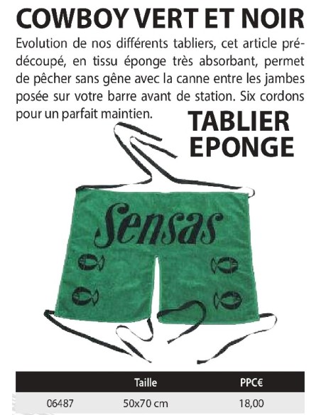 SENSAS DELANTAL TOALLA COWBOY VERDE Y NEGRO