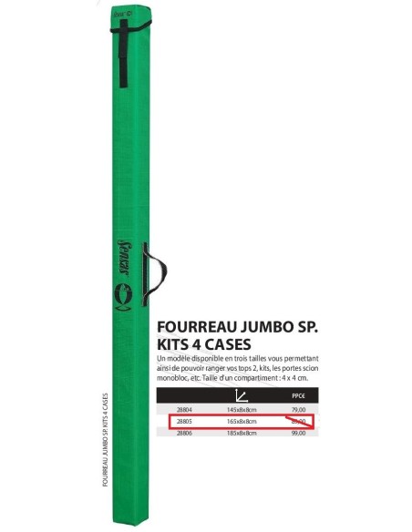 SENSAS FOURREAU JUMBO SPECIAL KITS 4  CASES 1.65M.