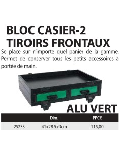 SENSAS CASSETTO NERO, 2 CASSETTI SCORREVOLI ANTERIORI ALU VERDI 2