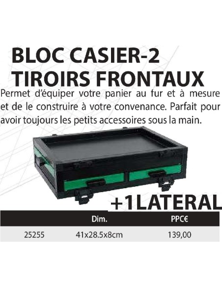 SENSAS BLOC CALAIXOS , 2 CALAIXOS CORREDERS FRONTALS + 1 CALAIX CORREDER LATERAL