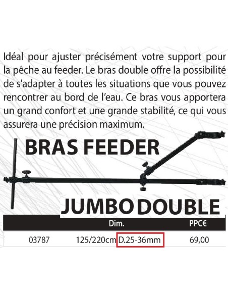 SENSAS FEEDER ARM, DOUBLE JUMBO - GM