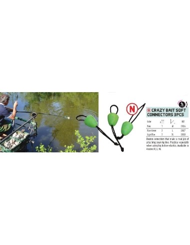 SENSAS CRAZY BAITS CONECTORES BLANDOS 3 PCS.