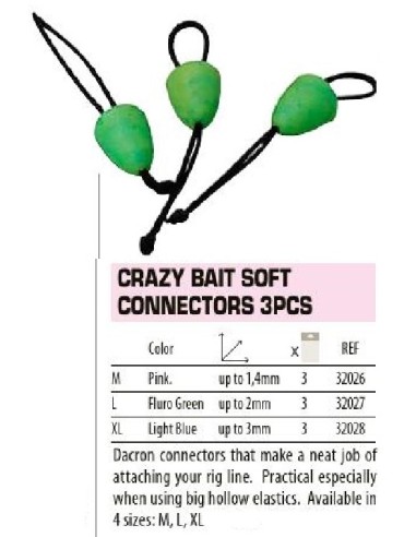 SENSAS CRAZY BAITS SOFT CONNECTEURS 3 STÜCKE