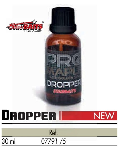 STARBAITS PROBIOTIC MAPPLE DROPPER 30 ML.(liquido atrayente concentrado Y AROMATIZADO CON CUENTA GOTAS)