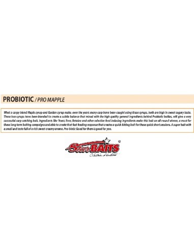 STARBAITS PROBIOTIC MAPPLE DROPPER 30 ML.(konzentrierte UND AROMATISIERTE Lockstoffflüssigkeit  )