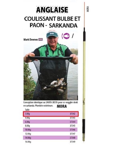 SENSAS FLOTADOR ANGLESA WAGGLER AJUSTABLE MORA