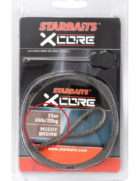 STARBAITS X-CORE (FIL PLOMAT)MUDDY MARRO 45LB. / 25M + AGULLA