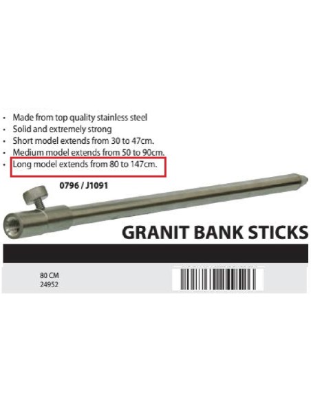 STARBAITS GRANIT BANK STICK 80 CM - EDELSTAHL
