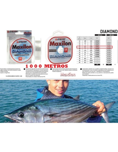 FLUOROCARBONO GRAUVELL MAXILON DIAMOND 1000 MT.  0.16
