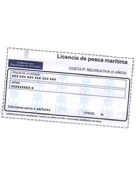 LICENÇA DE PESCA, COSTA MARÍTIMA, 5 ANOS, ESPANHA