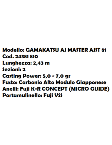 GAMAKATSU CAÑA AJ MASTER AJST 81, 2.43M.