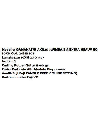 ANGELRUTE GAMAKATSU AKILAS 80XH Swimbait & Extra Heavy Jig New 2.4M.