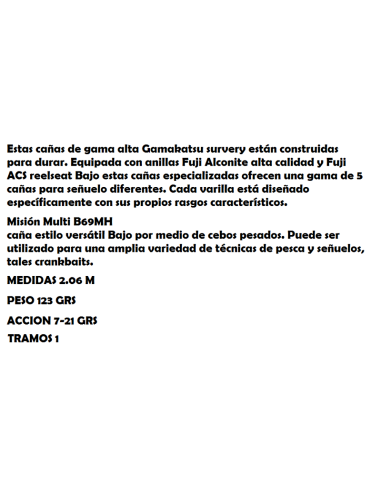 SPRO GAMAKATSU CASTING ROD SURVERY B69MH  MULTI MISSION