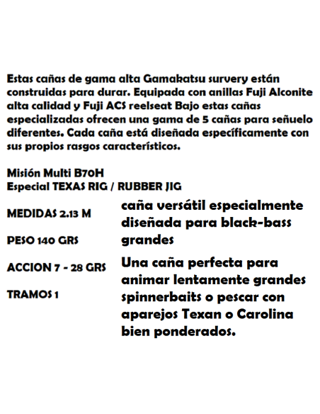 CASTING RUTE SPRO GAMAKATSU SURVERY B70H TEXAS RUBBER JIG 2.13M