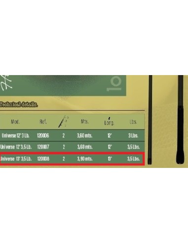 CANA CARPA GRAUVELL VORTEKS UNIVERSE 13'- 3,5 LB (3.90M)