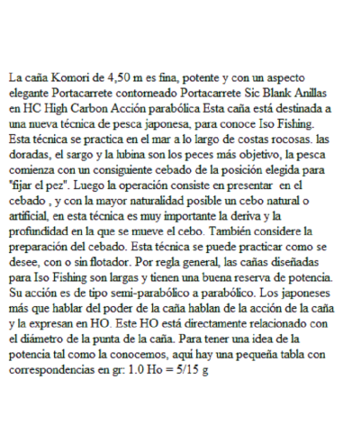 CAÑA GRAUVELL ISO FLOAT JAPONESA KOMORI 4500