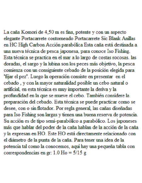 CAÑA GRAUVELL ISO FLOAT JAPONESA KOMORI 4500