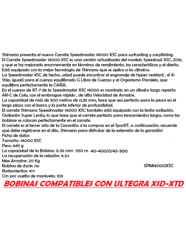 CARRETE SHIMANO SPEEDMASTER 14000 XSC 