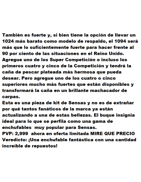 SENSAS POLE ROD UK NANOFLEX 1094