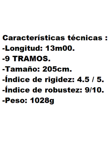 SENSAS CAÑA ENCHUFABLE NANOFLEX PARALLEL 86 XL SW, 13M.