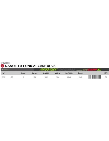 SENSAS POLE ROD NANOFLEX CONICAL 96 XL , 13M.
