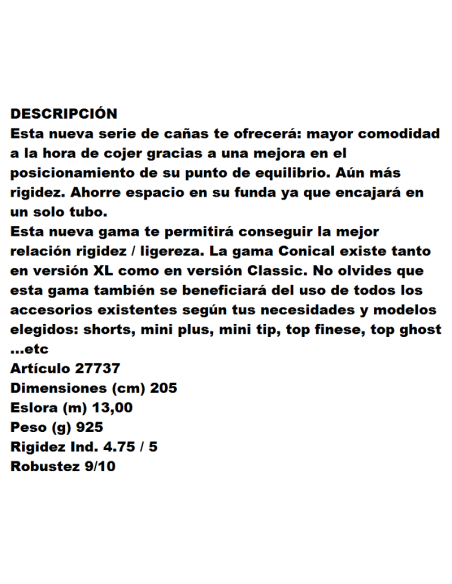 SENSAS KOPFRUTE NANOFLEX CONICAL 86 XL 13M. 