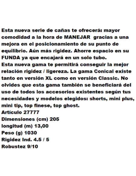 SENSAS CANYA ENCHUFABLE NANOFLEX CONICAL 76 XL SW , 13M.