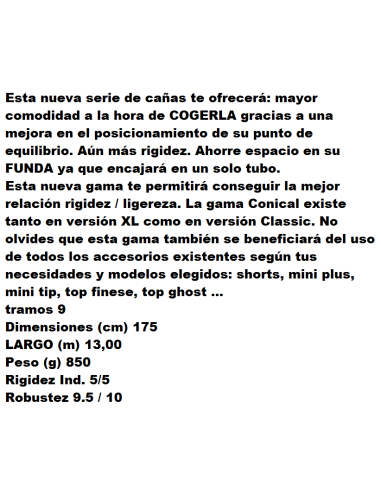 SENSAS POLE ROD NANOFLEX CONICAL 896 , 13M.