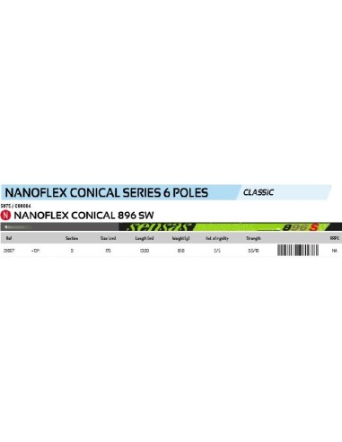 SENSAS CANNE ROUBAISIENNE NANOFLEX CONICAL 896 SW , 13M.