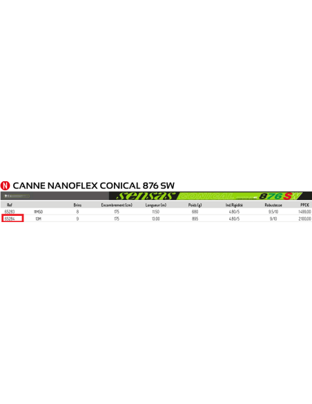 SENSAS POLE ROD NANOFLEX CONICAL 876 SW , 13M