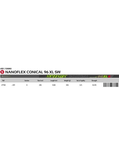 SENSAS CANYA ENCHUFABLE NANOFLEX CONICAL 96 XL SW , 13M.