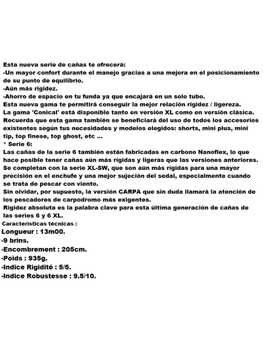 SENSAS CANYA ENCHUFABLE NANOFLEX CONICAL 96 XL SW , 13M.