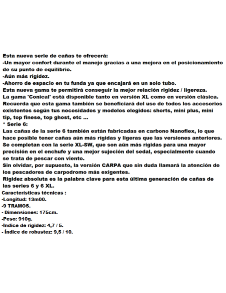 SENSAS KOPFRUTE NANOFLEX CONICAL 866 SW 