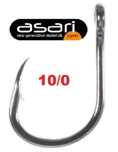 ASARI BLISTER 5 ANZUELOS BLACK TUNA 10/0 2