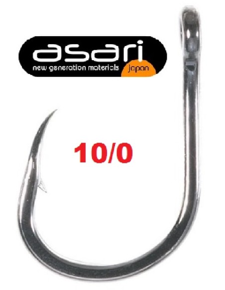 ASARI BLISTER 5 HAKEN BLACK TUNA 10/0