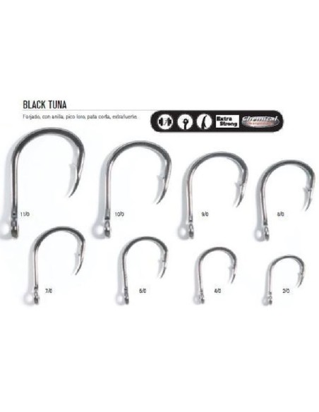 ASARI BLISTER 5 HAKEN BLACK TUNA 10/0