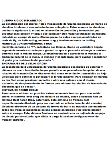 OKUMA CARRET DE CURRICAN MAKAIRA 50 W II