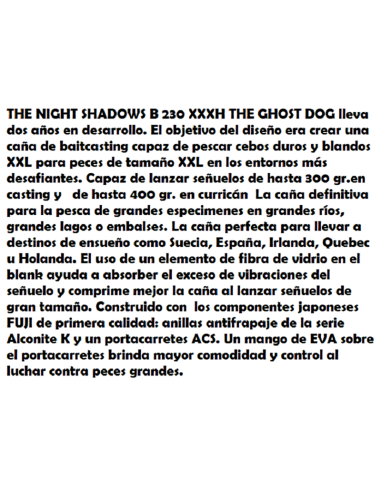 ILLEX CASTING ROD NIGHT SHADOWS B 230 XXXH THE GHOST DOG