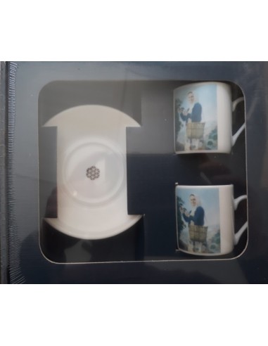 SET IN PORCELLANA DUE TAZZE E DUE PIATTI