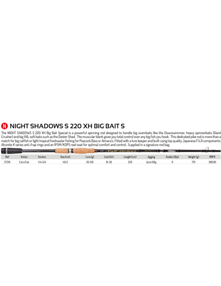 ILLEX CANA SPINNING NIGHT SHADOWS S 220 XH BIG BAIT SPECIAL