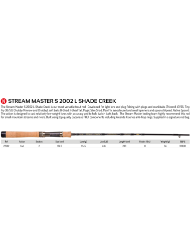 ILLEX SPINNING ROD STREAM MASTER S 2002 L SHADE CREEK