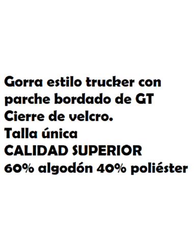 GORRA YUKI CREATIVE GT, CALIDAD SUPERIOR