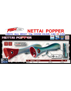 YUKI ISCA POSEIDON NETTAI POPPER 20 CM. 6.6' ,  133GR.  4.8OZ..  
